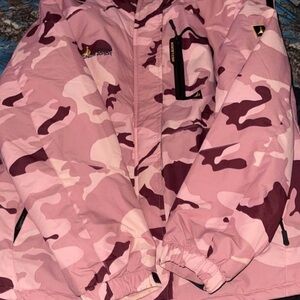 Pink Camo Puffer Jacket - Unbranded
